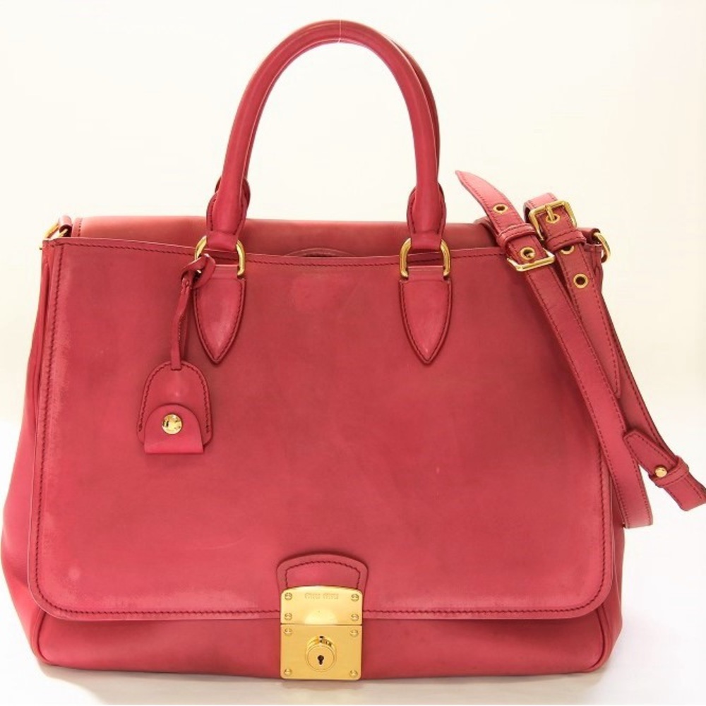 Miu Miu - Pink Large Leather Tote - Tote bag